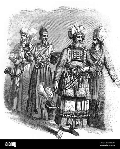 Illustration Of The Hebrew High Priests And Priests With Incense Burner