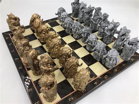 Dragon Chess Set W Dragon Pieces With Board Handmade 3D Etsy