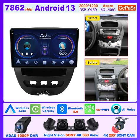 Autoradio Android Carplay Pour Toyota Aygo Et Citroen C Lecteur De