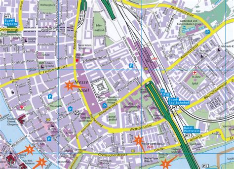 Stadsplattegrond In City Map Basel Hallwag