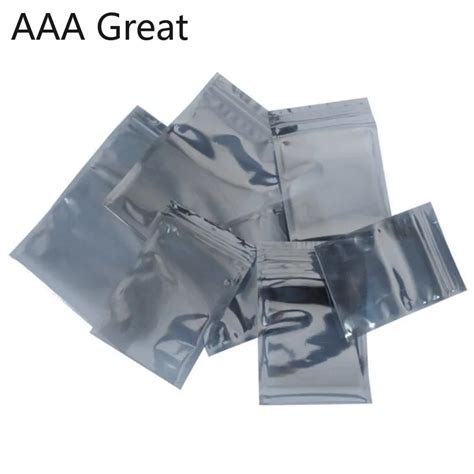 50Pcs Lot Antistatic Aluminum Storage Bag Ziplock Bags Resealable Anti