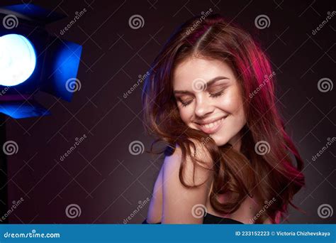 Woman Model Attractive Look Model Photography Studio Spotlight Dark