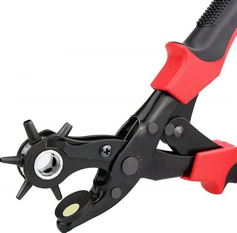 Upspirit Leather Hole Punch Tool Belts Revolving Puncher Plier Kit