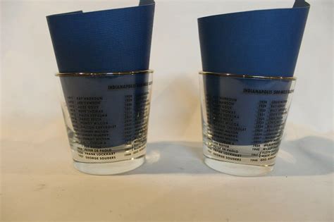 Vintage Indianapolis Motor Speedway Indy 500 Tony Nulman Drink Glasses 3906267166