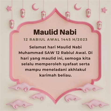 35 Gambar Kartu Ucapan Maulid Nabi Muhammad 2023 1445 H