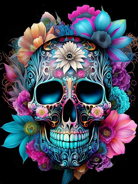 Amazon Igoodom Skull Flower Diamond Painting Kits For Adults DIY