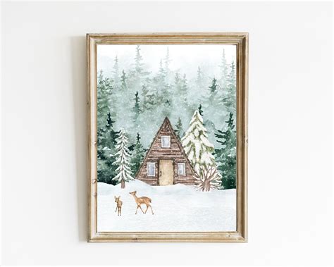 Winterlandschaft Druck SET VON 3 Weihnachts Gallery Prints Weihnachten