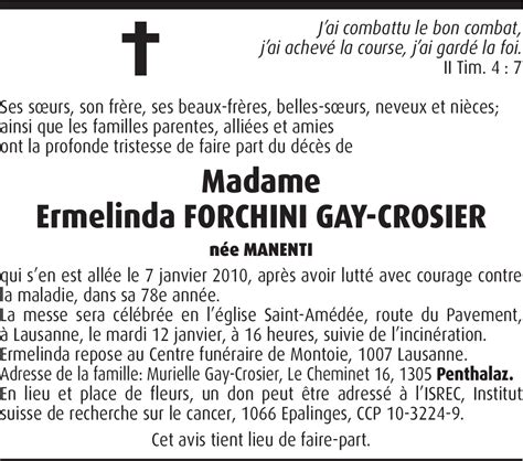 Forchini Gay Crosier Hommages