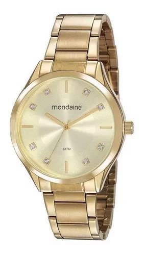 Reloj Pulsera Mondaine Lpmvde De Cuerpo Color Dorado Fondo