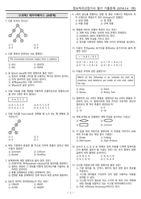 헬로시비티 정보처리산업기사 필기 2018년 1회 20180304 기출문제