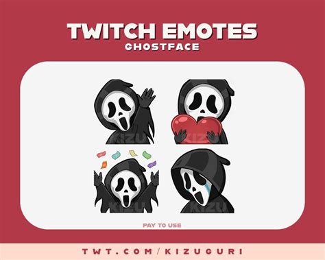 Cute Ghostface Emotes Twitch Discord Etc Etsy