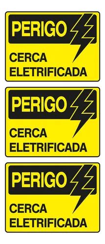 Combo 3 Placas Perigo Cerca Eletrificada 20x15 S 219 F9e MercadoLivre