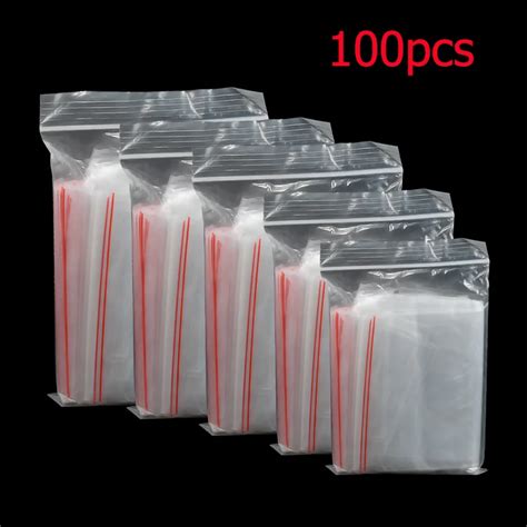 Pcs Pack Small Zip Lock Plastic Bags Reclosable Transparent Bag