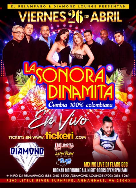 La Sonora Dinamita En Vivo Tickets Boletos At Diamond Lounge