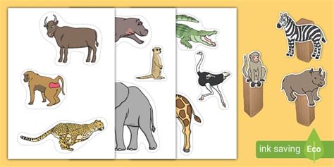 Printable Cut Out Safari Animals Small World Twinkl