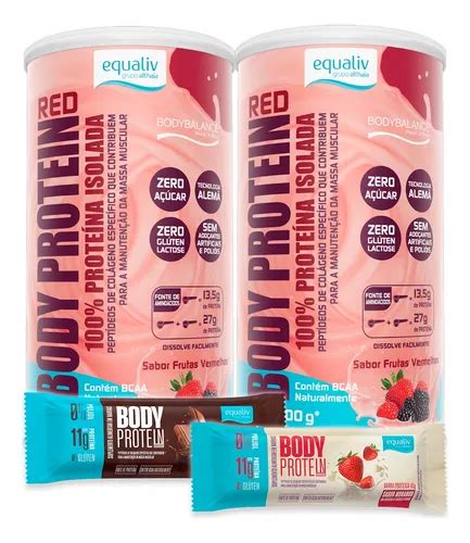 Kit 2 Body Protein Equaliv Frutas Vermelhas Red 600g Frete grátis