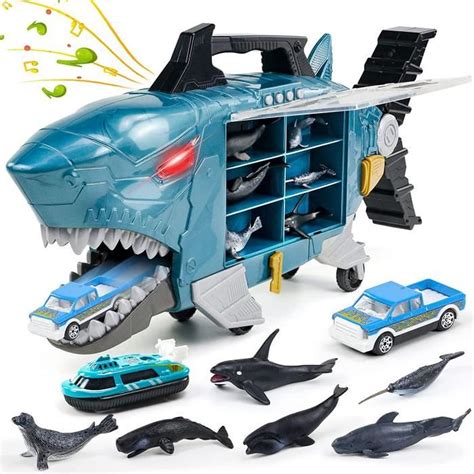 Voiture Enfant Camion Jouet Requin 2 En 1 Camion Transporteur De