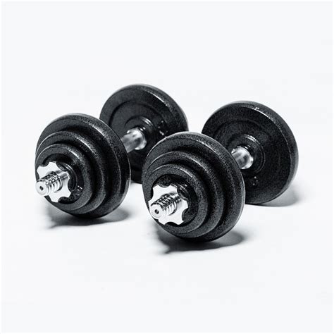 Adjustable Cast Iron Dumbbell Kit 20kg 44lb With Case For Sale