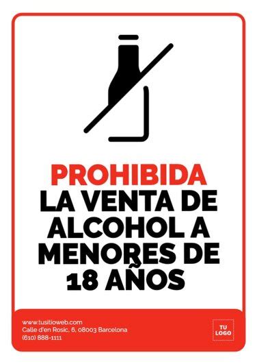 Carteles Editables De Prohibida La Venta De Bebidas Alcohólicas A Menores