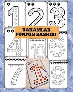 Rakamlar ponpon baskısı için 11 fikir anaokulu matematiği matematik