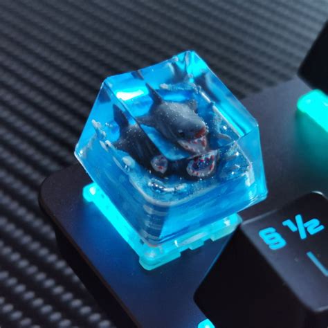 Ocean Shark Custom Resin Keycap Colorful Keycaps Handmade Etsy