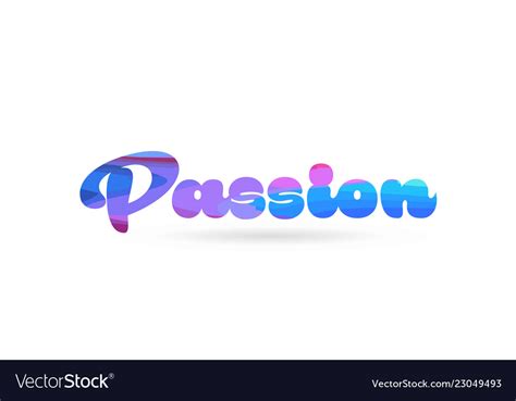 Passion Pink Blue Color Word Text Logo Icon Vector Image