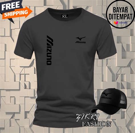 Bonus Topi Kaos Distro Mizuno Kirka Premium Hitam T Shir Terbaru