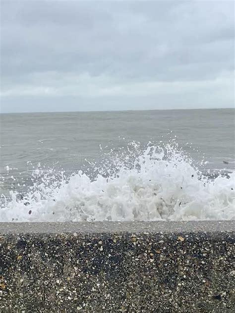 Angry Wave Crashing Onto The Shore Stock Photo Image Of Landscape