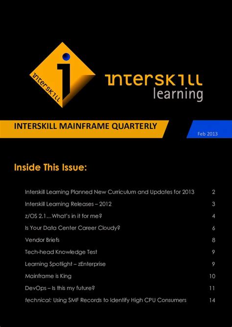 Pdf Interskill Mainframe Quarterly Inside This Issue Interskill