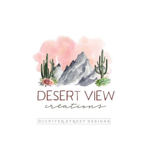 Premade Logo Mountain Logo Desert Logo Cactus Logo Logo Etsy Logo