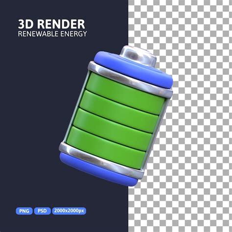 Icono de energía de batería 3d Archivo PSD Premium