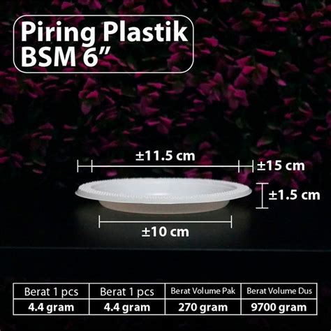 Jual Hemat Paket 50 Pcs Piring Plastik Bsm 6 Inci Piring Pesta