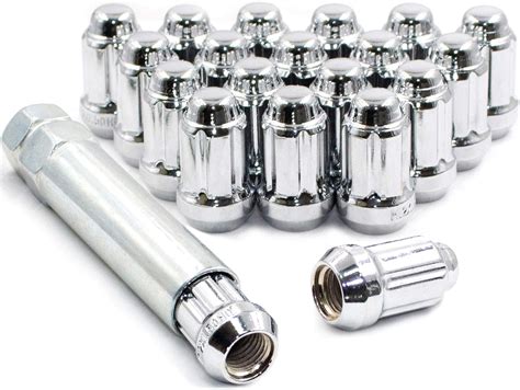 Wheel Accessories Parts 20 Pcs 716 Thread Car Spline 138 Long Lug Nut Chrome