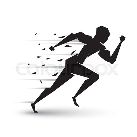 Geometric Running Man Vector At Vectorified Collection Of