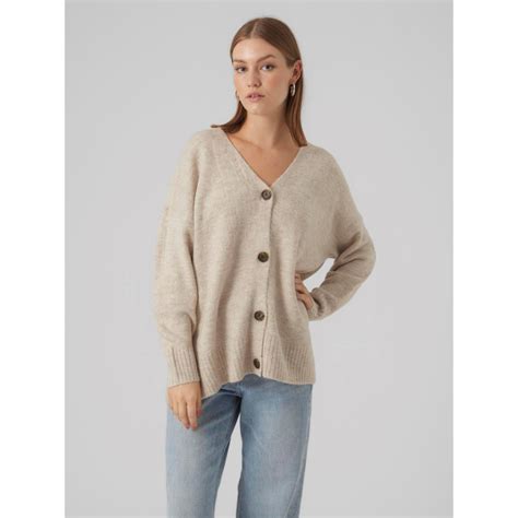 Gilet Cardigan Oversize Lefile Beige Femme Vero Moda Wimod