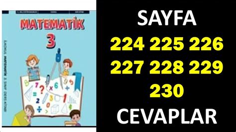 3 Sınıf Matematik Ders Kitabı EKOYAY Sayfa 224 225 226 227 228 229 230