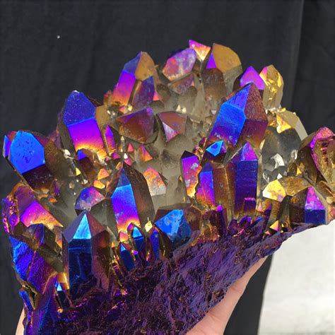 Lb Natural Rainbow Titanium Aura Quartz Crystal Cluster Etsy