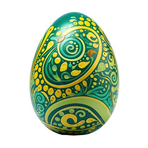 Green And Yellow Dot And Curve Line Drawing On Easter Egg Png April