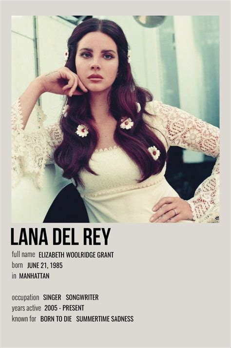 Lana Del Rey Vintage Music Posters Lana Del Rey Film Posters Minimalist