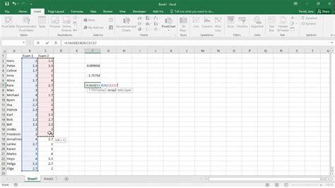 Excel T Distribution And T Test Youtube