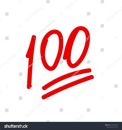 100 Hundred Emoticon Vector Hand Drawn Icon 100 Royalty Free Stock