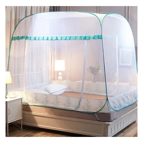 Summer three door Folding Mesh Insect Bed Zipper Square Mosquito Net ...