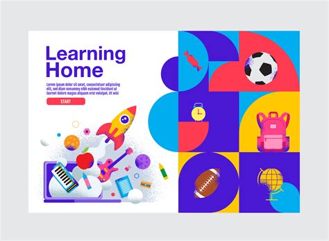 Vibrant Learning Home Education Banner Template 1166051 Vector Art at ...