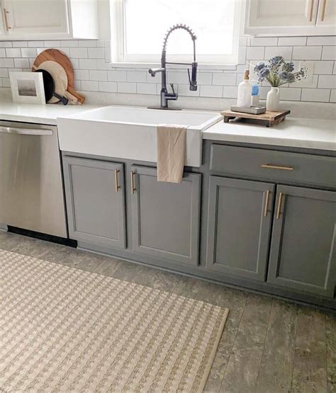 White Subway Tile Backsplash For Gray Cabinets Soul And Lane