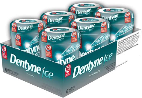 Dentyne Ice Avalanche Chewing Gum 6 Bottles 60 Pieces Sugar Free Gum Amazonca Grocery