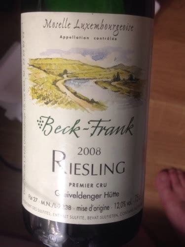 Beck Frank Greiveldenger Hütte Riesling Grand Premier Cru Vivino