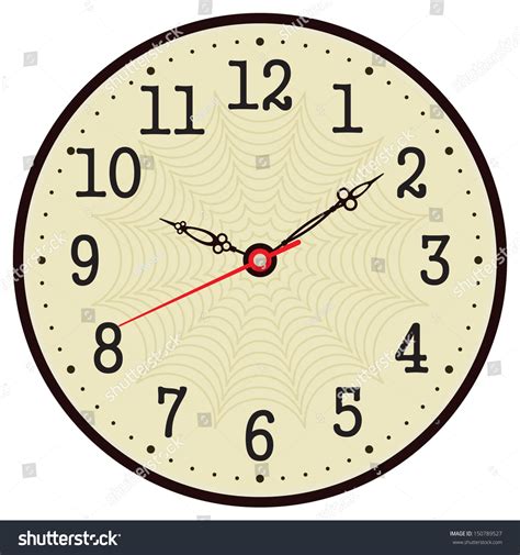 Vector Old Vintage Clock Face Royalty Free Stock Vector 150789527