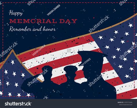 Happy Memorial Day Vintage Retro Greeting Stock Vector Royalty Free