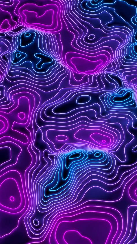 Purple Terrain Abstract Amoled Green Higgsas Lights Lines