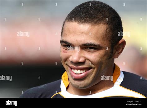 South Africas Bryan Habana Smiles During The Captains Run At Kings